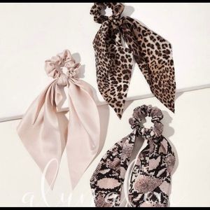 Animal Print Bow Scrunchie